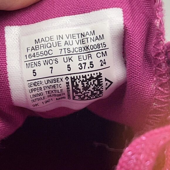 Converse Chuck Taylor All Star Shoes Womens Size 7 Pink Glitter Low Top 164550C - Picture 11 of 13